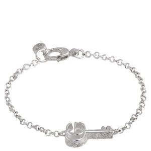 Gucci Silver Key Logo Chain Bracelet